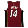 Men's Miami Heat Herro #14 Red Swingman Jersey - City Edition - acejersey