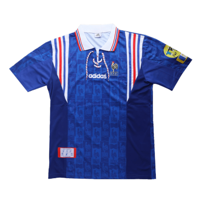 France Home Retro Soccer Jersey 1996 - acejersey