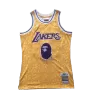 Men's Los Angeles Lakers BAPE #93 Yellow Hardwood Classics Swingman Jersey - acejersey