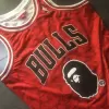 Men's Chicago Bulls BAPE #93 Red Hardwood Classics Swingman Jersey - acejersey