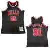 Men's Chicago Bulls Dennis Rodman #91 Black Hardwood Classics Swingman Jersey 1997/98 - acejersey