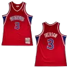 Men's Philadelphia 76ers Iverson #3 Red Hardwood Classics Jersey 1996/97 - acejersey