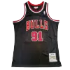 Men's Chicago Bulls Dennis Rodman #91 Black Hardwood Classics Swingman Jersey 1997/98 - acejersey