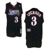 Men's Philadelphia 76ers Iverson #3 Black Hardwood Classics Jersey 1997/98 - acejersey