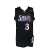 Men's Philadelphia 76ers Iverson #3 Black Hardwood Classics Jersey 1997/98 - acejersey