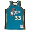 Men's Detroit Pistons Grant Hill #33 Blue Hardwood Classics Swingman Jersey 1998/99 - acejersey