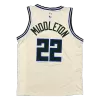 Men's Milwaukee Bucks Khris Middleton #22 Cream Swingman Jersey - City Edition - acejersey