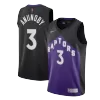 Men's Toronto Raptors OG Anunoby #3 Black&Purple 2021 Swingman Jersey - Earned Edition - acejersey