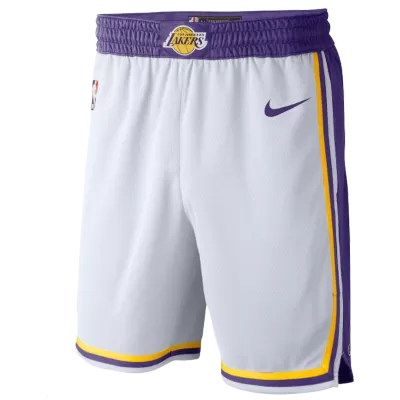 Men's Los Angeles Lakers White Basketball Shorts 2019/20 - Association Edition - acejersey