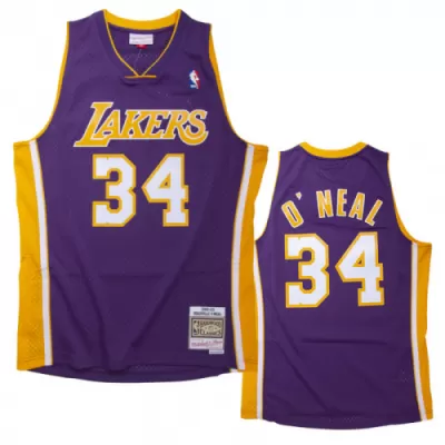 Men's Los Angeles Lakers Shaquille O'NEAL #34 Purple Hardwood Classics Swingman Jersey 1999/00 - acejersey