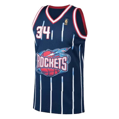 Men's Houston Rockets Hakeem Olajuwon #34 Navy Hardwood Classics Swingman Jersey - acejersey