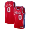 Men's Philadelphia 76ers Tyrese Maxey #0 Red Swingman Jersey - Icon Edition - acejersey