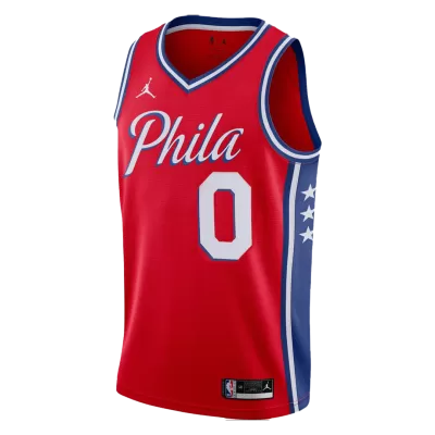 Men's Philadelphia 76ers Tyrese Maxey #0 Red Swingman Jersey - Icon Edition - acejersey