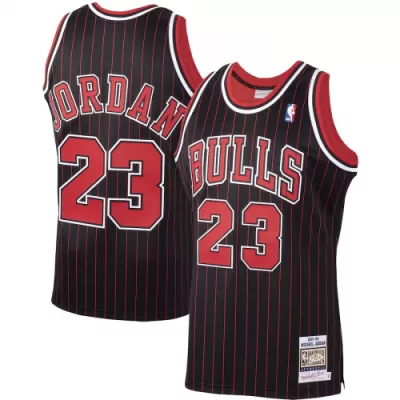 Men's Chicago Bulls Michael Jordan #23 Black&Red Hardwood Classics Jersey 95-96 - acejersey