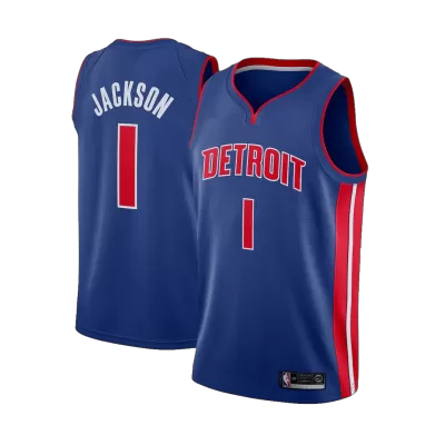 Men's Detroit Pistons Reggie Jackson #1 Blue Swingman Jersey - Icon Edition - acejersey