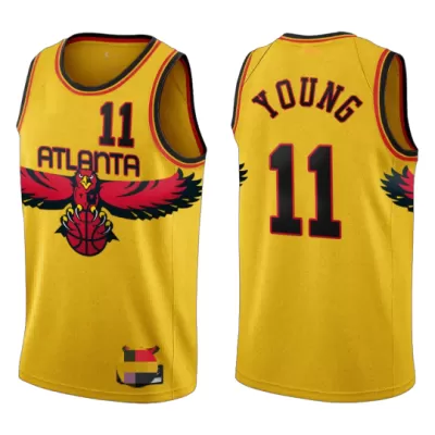 Men's Atlanta Hawks Trae Young #11 Yellow 2021/22 Swingman Jersey - City Edition - acejersey