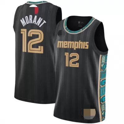 Men's Memphis Grizzlies Ja Morant #12 Black 2020/21 Swingman Jersey - City Edition - acejersey