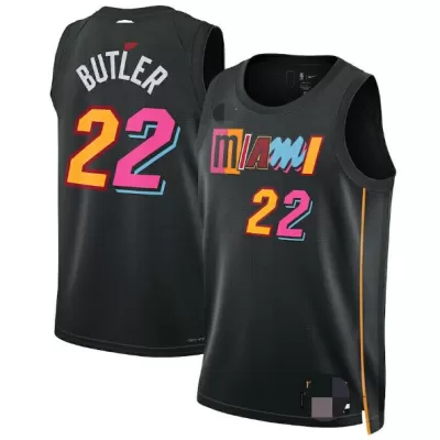 Men's Miami Heat Jimmy Butler #22 Black Swingman Jersey 2021/22 - City Edition - acejersey