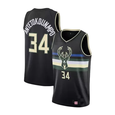 Men's Milwaukee Bucks Antetokounmpo #34 Black Swingman Jersey 2020 - acejersey