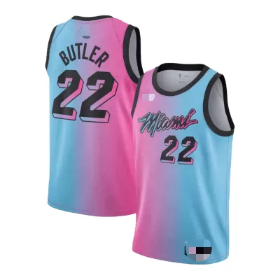 Men's Miami Heat Butler #22 Blue&Pink Swingman Jersey 2020/21 - City Edition - acejersey