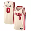 Men's Portland Trail Blazers Damian Lillard #0 Cream Swingman Jersey 2019/20 - City Edition - acejersey