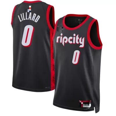 Men's Portland Trail Blazers Damian Lillard #0 Black Swingman Jersey 2021/22 - City Edition - acejersey