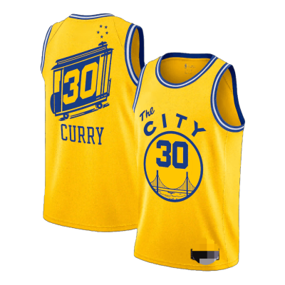 Men's Golden State Warriors Curry #30 Yellow Swingman Jersey - Classic Edition - acejersey