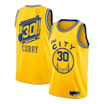 Men's Golden State Warriors Curry #30 Yellow Swingman Jersey - Classic Edition - acejersey