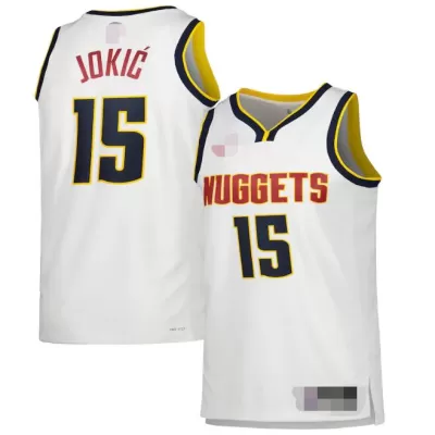 Men's Denver Nuggets Nikola Jokic #15 White 22/23 Swingman Jersey - Association Edition - acejersey