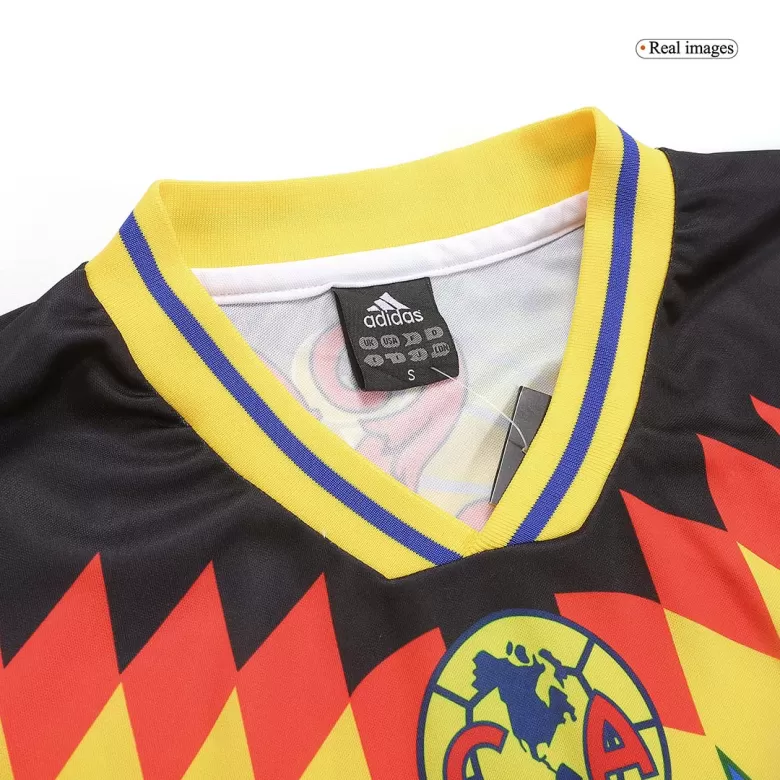 1995 Club America Home Yellow Retro Soccer Jersey