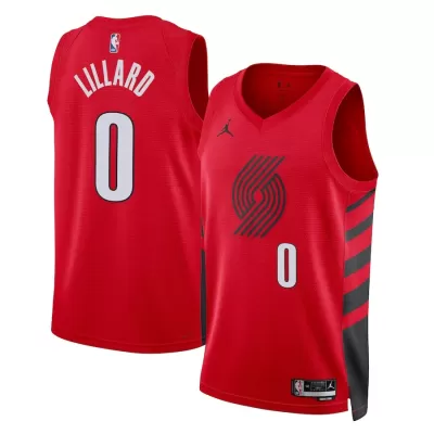 Men's Portland Trail Blazers Damian Lillard #0 Red Swingman Jersey 22/23 - Statement Edition - acejersey