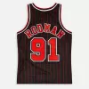 Men's Chicago Bulls Dennis Rodman #91 Black Hardwood Classics Swingman Jersey 1995/96 - acejersey