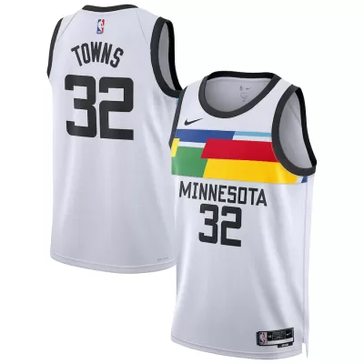 Men's Minnesota Timberwolves Towns #32 White Swingman Jersey 2022/23 - City Edition - acejersey