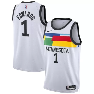 Men's Minnesota Timberwolves Anthony Edwards #1 White Swingman Jersey 2022/23 - City Edition - acejersey