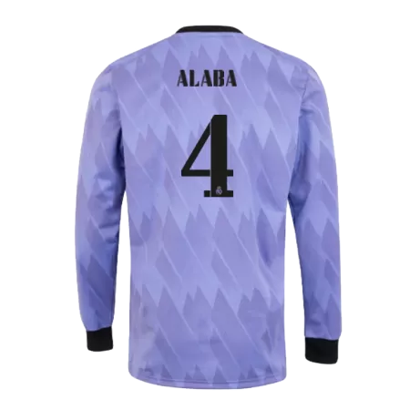 Men's Real Madrid ALABA #4 Away Long Sleeve Soccer Jersey 2022/23 - acejersey