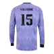 Men's Real Madrid VALVERDE #15 Away Long Sleeve Soccer Jersey 2022/23 - acejersey
