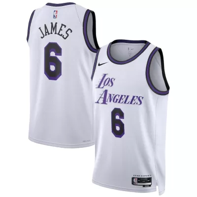 Men's Los Angeles Lakers LeBron James #6 White Swingman Jersey 2022/23 - City Edition - acejersey