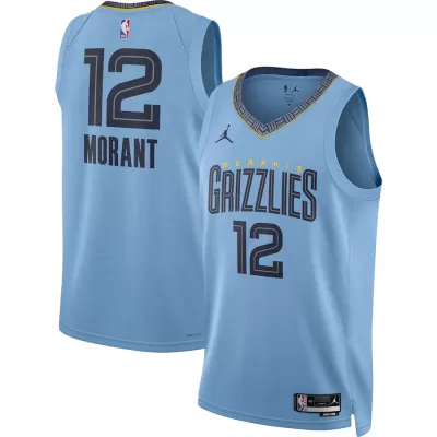 Men's Memphis Grizzlies Ja Morant #12 Blue Swingman Jersey 2022/23 - Statement Edition - acejersey