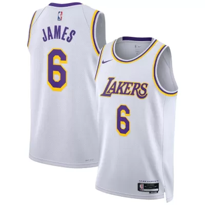 Men's Los Angeles Lakers LeBron James #6 White Swingman Jersey 2022/23 - Association Edition - acejersey