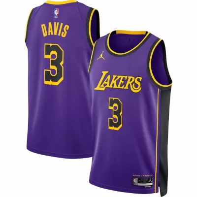 Men's Los Angeles Lakers Anthony Davis #3 Purple Swingman Jersey 22/23 - Statement Edition - acejersey