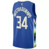 Men's Milwaukee Bucks Giannis Antetokounmpo #34 Blue Swingman Jersey 2022/23 - City Edition - acejersey