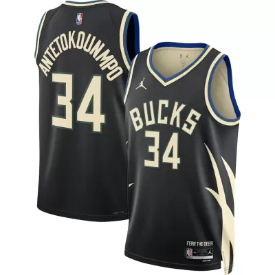 Men's Milwaukee Bucks Bucks Antetokounmpo #34 Black Swingman Jersey 2022/23 - Statement Edition - acejersey