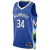 Men's Milwaukee Bucks Giannis Antetokounmpo #34 Blue Swingman Jersey 2022/23 - City Edition - acejersey