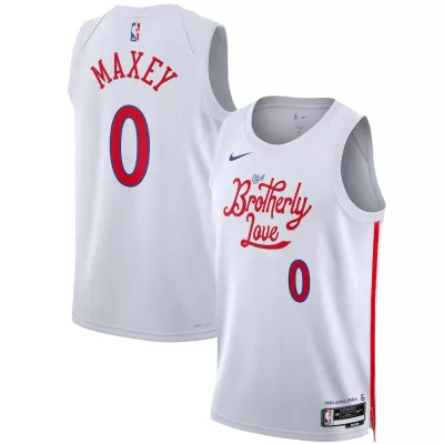 Men's Philadelphia 76ers Tyrese Maxey #0 White Swingman Jersey 22/23 - City Edition - acejersey