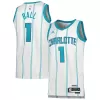 Men's Charlotte Hornets Ball #1 White Swingman Jersey 2022/23 - Association Edition - acejersey