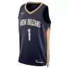 Men's New Orleans Pelicans Zion Williamson #1 Navy Swingman Jersey 22/23 - Icon Edition - acejersey