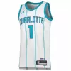 Men's Charlotte Hornets Ball #1 White Swingman Jersey 2022/23 - Association Edition - acejersey