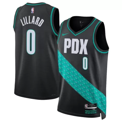 Men's Portland Trail Blazers Damian Lillard #0 Black Swingman Jersey 22/23 - City Edition - acejersey