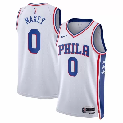 Men's Philadelphia 76ers Tyrese Maxey #0 White Swingman Jersey 22/23 - Association Edition - acejersey