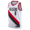 Men's Portland Trail Blazers Damian Lillard #0 White Swingman Jersey 22/23 - Association Edition - acejersey